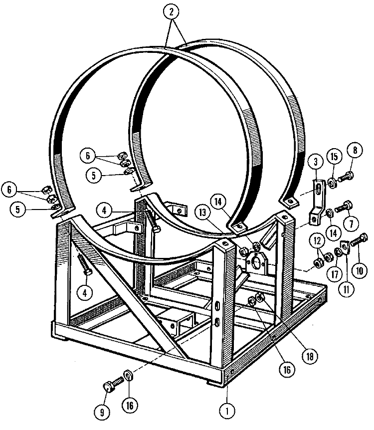 BASE FRAME (SERIES 10) Diagram and Parts List for MFR18PCAAS  Maytag Washer