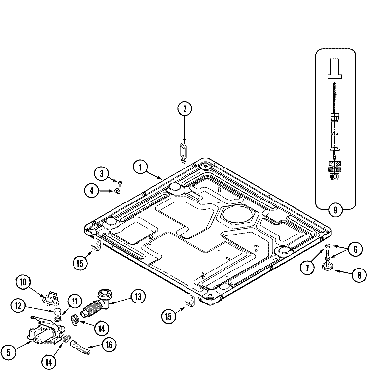 BASE Diagram and Parts List for MAH21PRAWW  Maytag Washer
