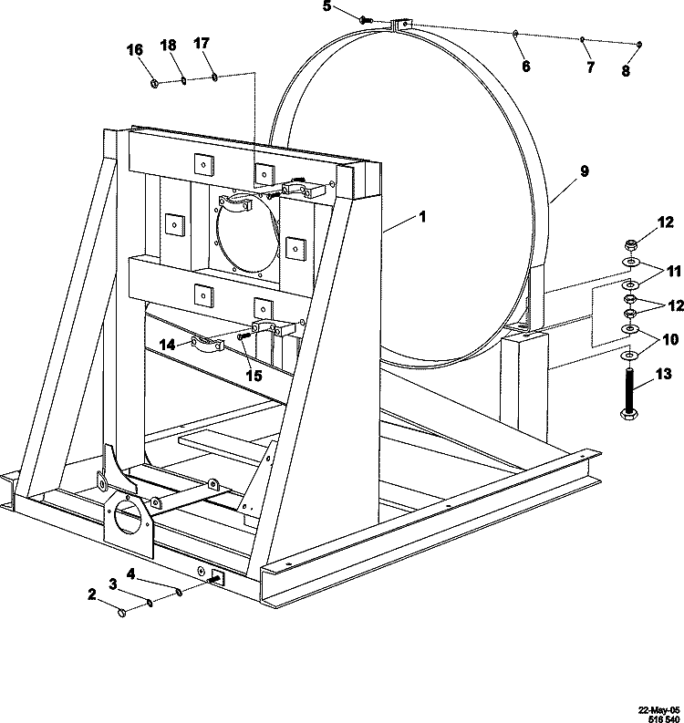 BASE FRAME Diagram and Parts List for MFR60PDCTS  Maytag Washer