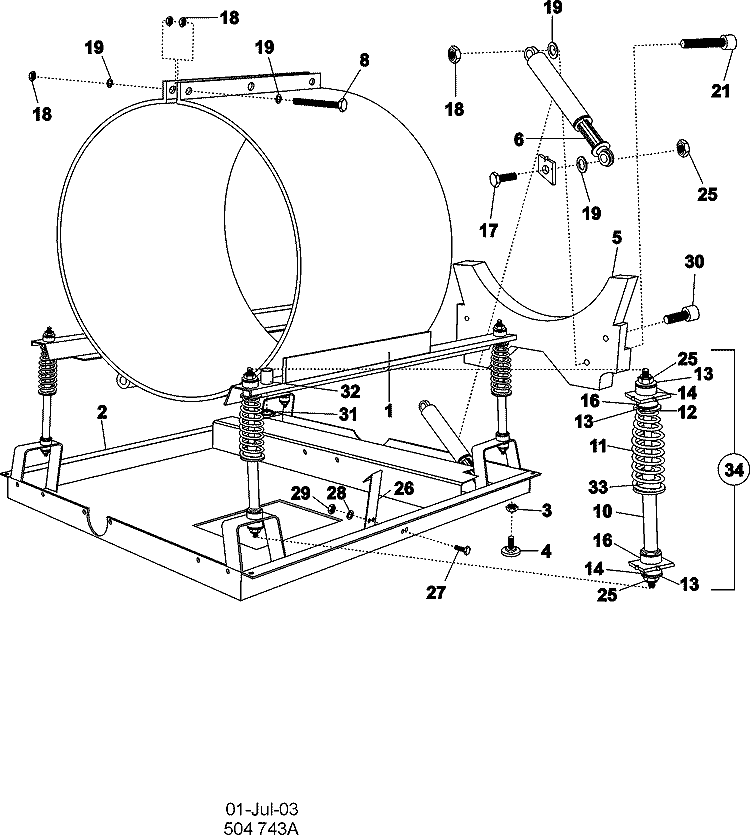 FRAME Diagram and Parts List for MFS25PNFTS  Maytag Washer