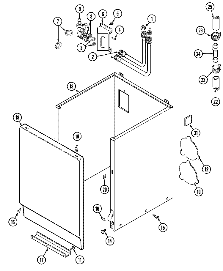 CABINET Diagram and Parts List for MAT25CSAAG  Maytag Washer
