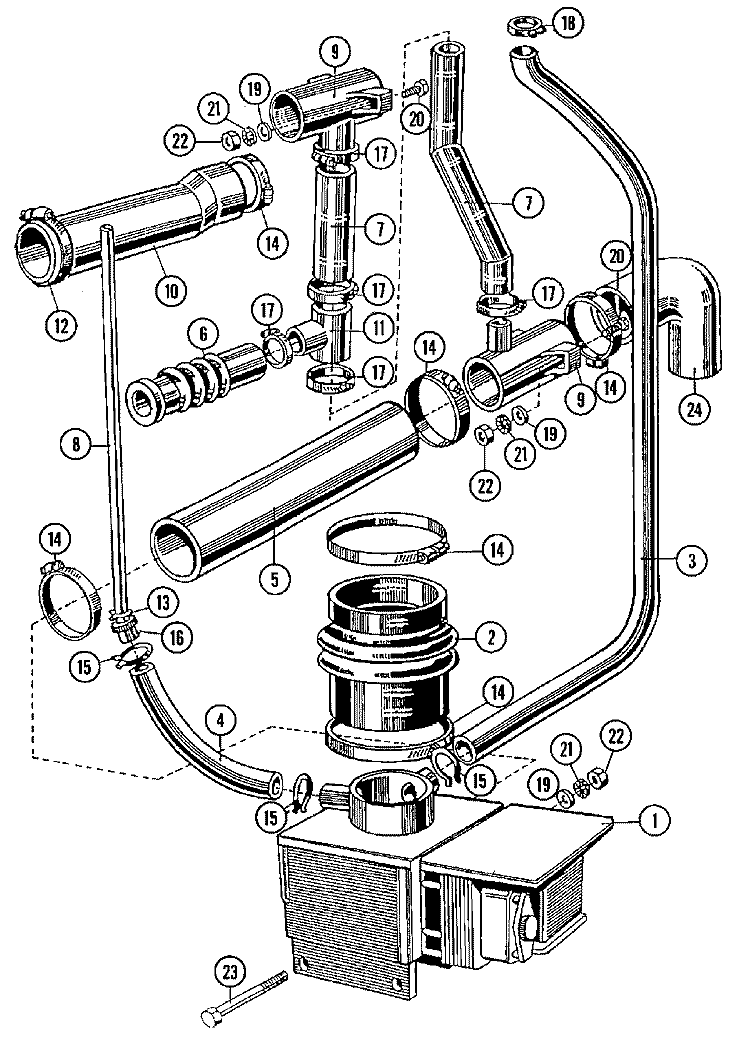 DRAIN & HOSE ASSEMBLY Diagram and Parts List for MFR50PDAVS  Maytag Washer