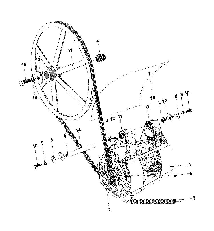 MOTOR & BASKET PULLEY (SERIES 11) Diagram and Parts List for MFR18PCAAS  Maytag Washer