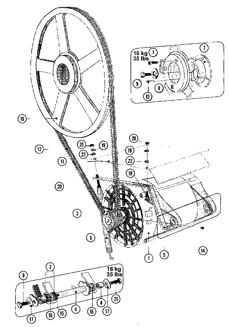 MOTOR & BASKET PULLEY Diagram and Parts List for MFR35PNBVS  Maytag Washer