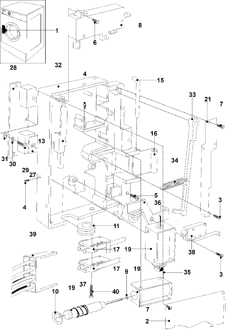 DOOR LOCK Diagram and Parts List for MFR18PDAAS  Maytag Washer