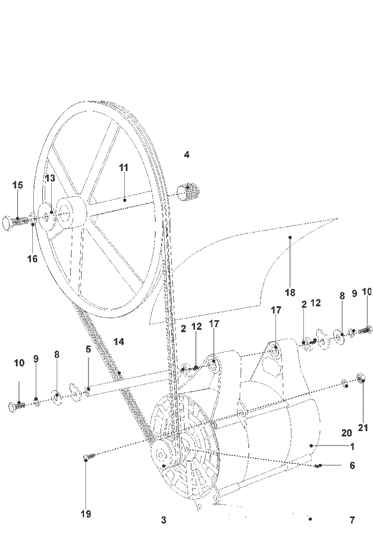 MOTOR AND BASKET PULLEY Diagram and Parts List for MFR18PDAAS  Maytag Washer