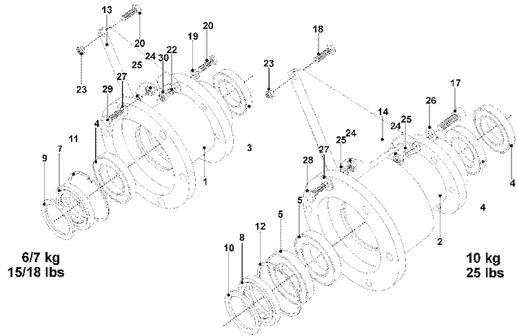 TRUNNION AND BEARING Diagram and Parts List for MFR18PDAAS  Maytag Washer