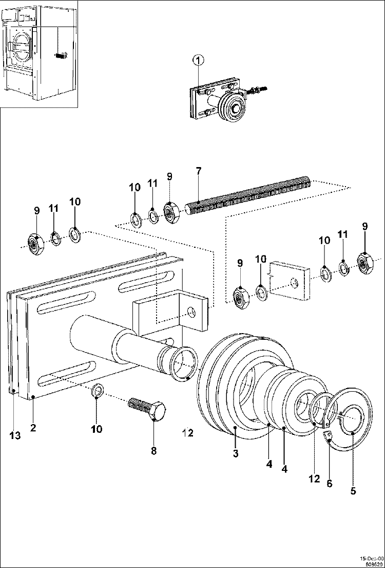 IDLER PULLEY Diagram and Parts List for MFS50PNDVS  Maytag Washer