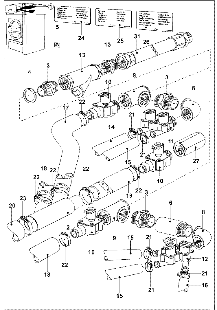 SOAP INJECTION AND ACCESSORIES Diagram and Parts List for MFS50PNDVS  Maytag Washer