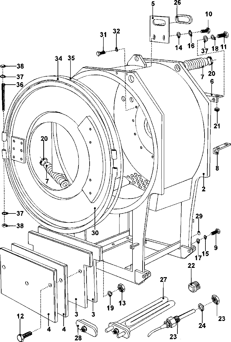 OUTER TUB ASSY Diagram and Parts List for MFS80PNDVS  Maytag Washer