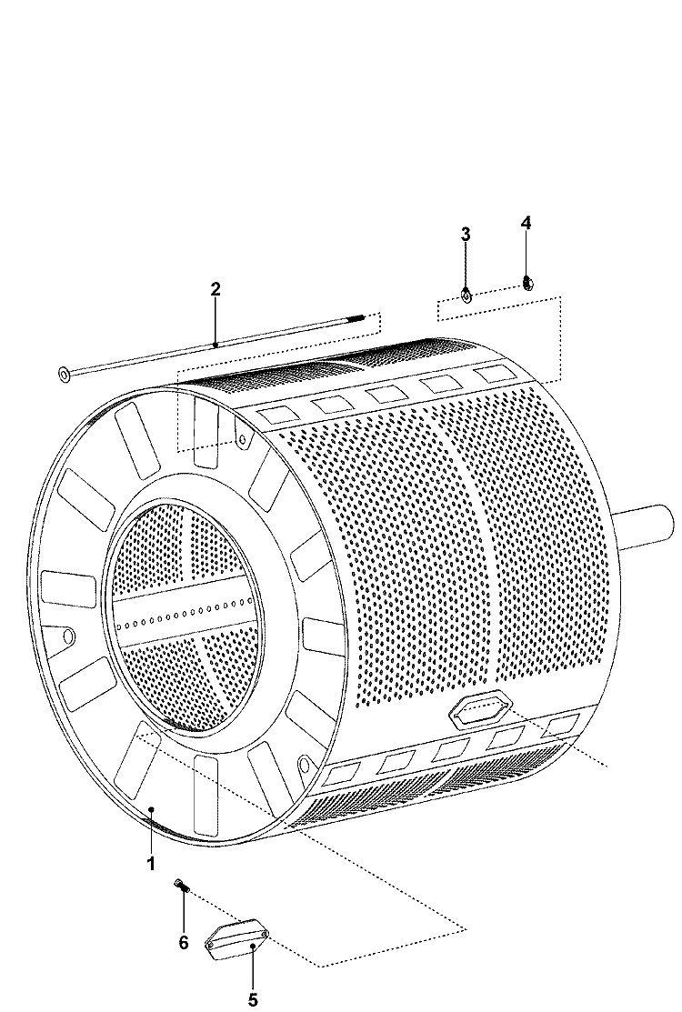 INNER BASKET Diagram and Parts List for MFX50NNATS  Maytag Washer