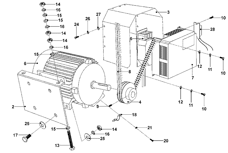 MOTOR AND PULLEY Diagram and Parts List for MFX50NNATS  Maytag Washer