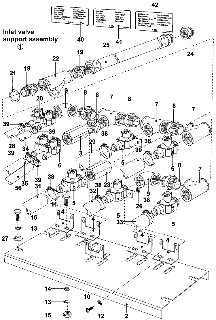 WATER VALVE ASSEMBLY Diagram and Parts List for MFX50NNATS  Maytag Washer
