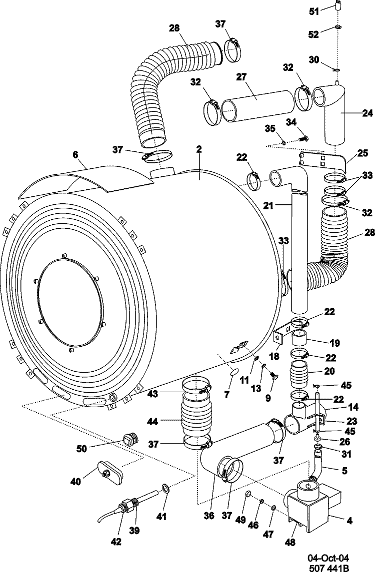 BASKET AND OUTER SHELL ASY Diagram and Parts List for MFS50PNFVS  Maytag Washer