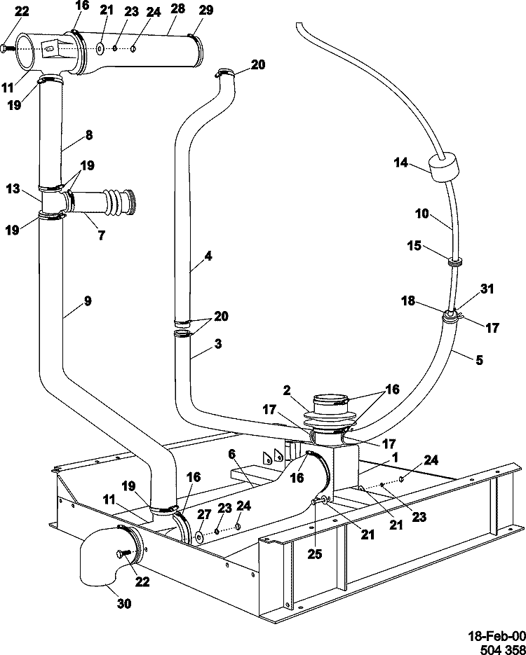 WATER SYSTEM AND DRAIN VALVE Diagram and Parts List for MFS35PNFTS  Maytag Washer
