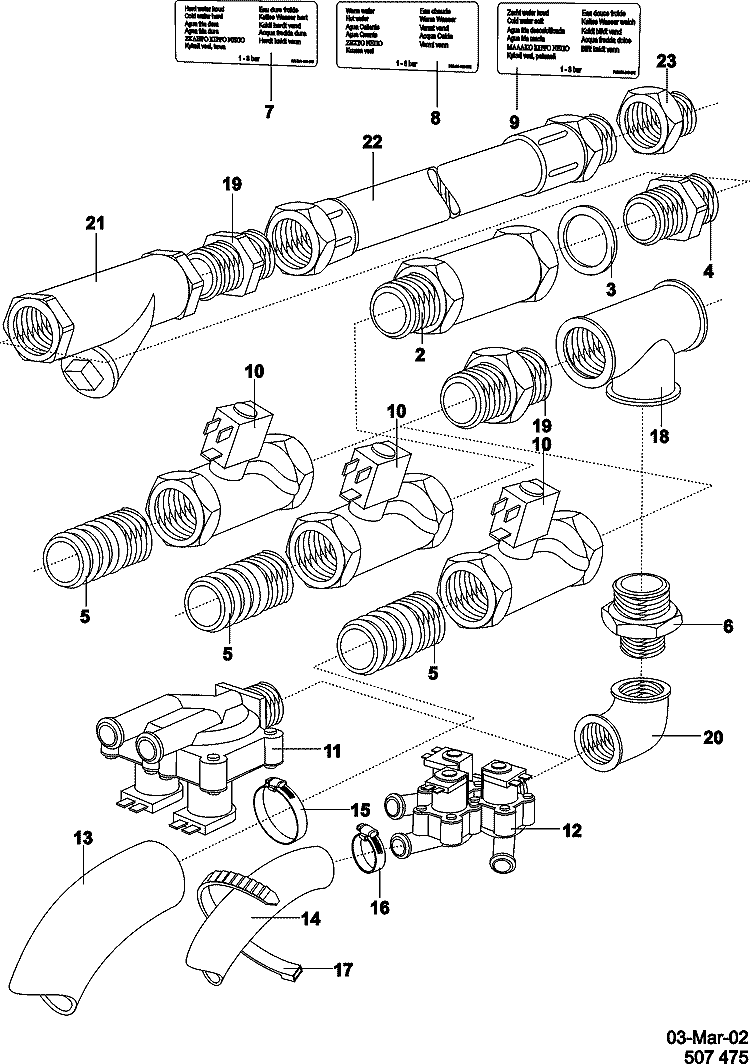 VALVES Diagram and Parts List for MFS80PNFVS  Maytag Washer