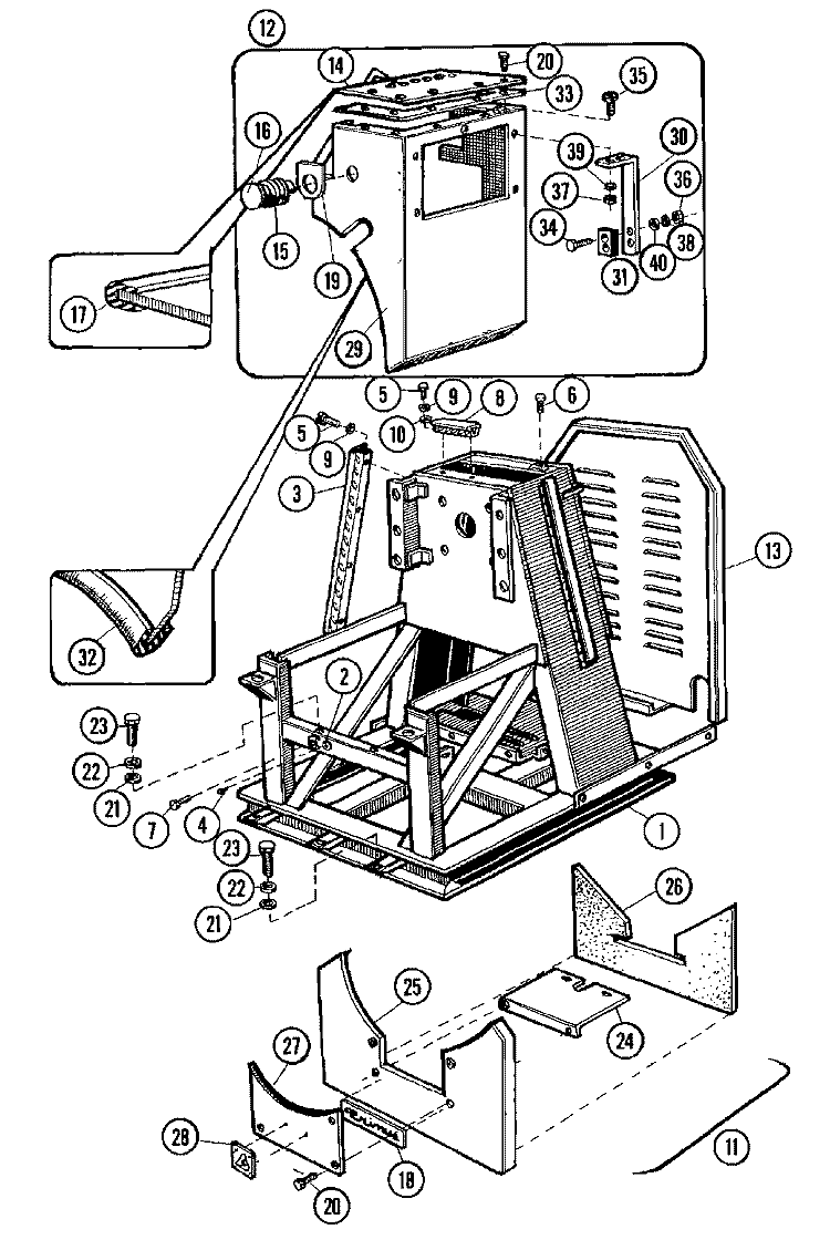 FRAME & COVER ASSEMBLY Diagram and Parts List for MFX50PNAVS  Maytag Washer