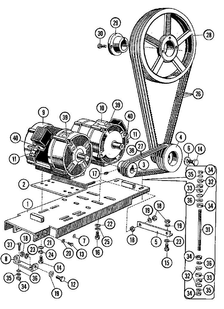 MOTOR & PULLEY Diagram and Parts List for MFX95PNAVS  Maytag Washer