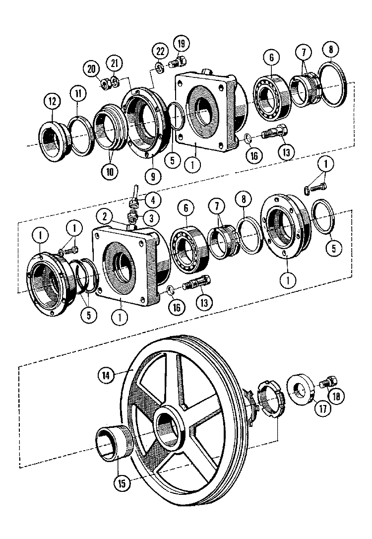 BEARING ASSEMBLY Diagram and Parts List for MFX50PNAVS  Maytag Washer