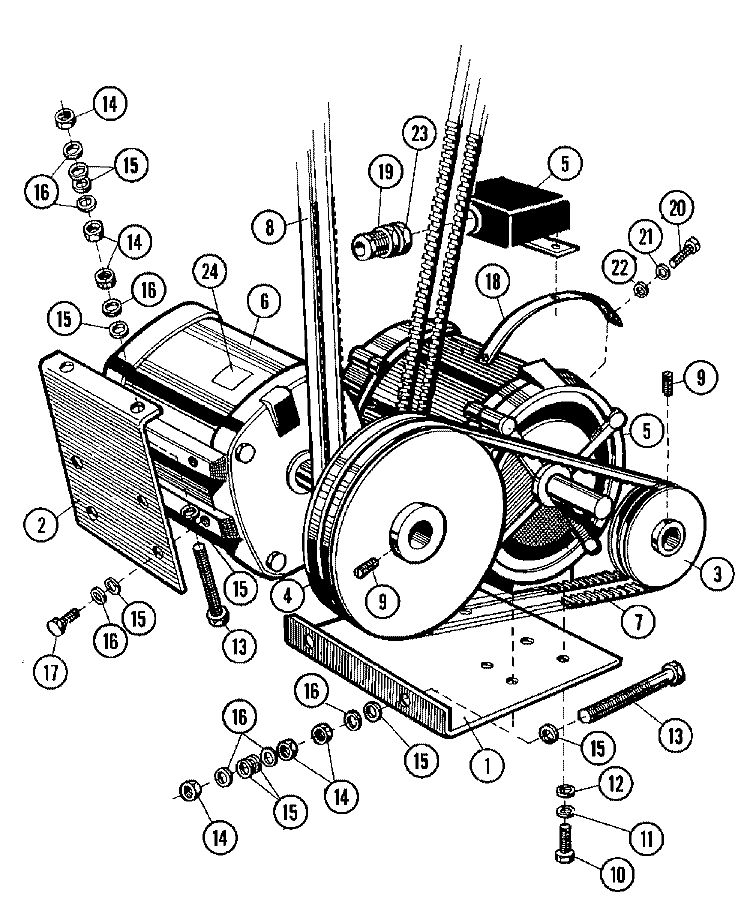 MOTOR & PULLEY Diagram and Parts List for MFX50PNAVS  Maytag Washer