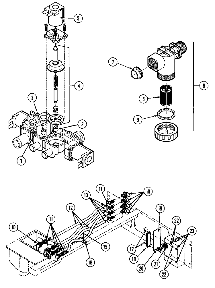 WATER VALVE & AUTO DISPENSER Diagram and Parts List for MAF50PNA  Maytag Washer