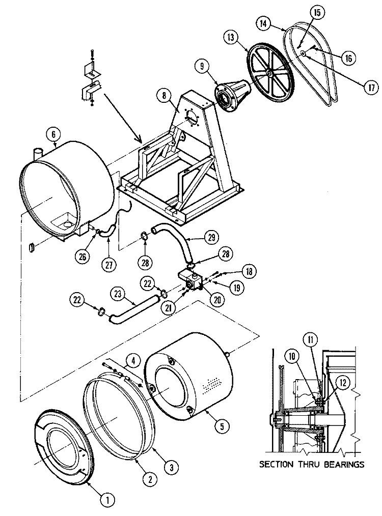 FRAME & TUB ASSEMBLY Diagram and Parts List for MAF50PNA  Maytag Washer