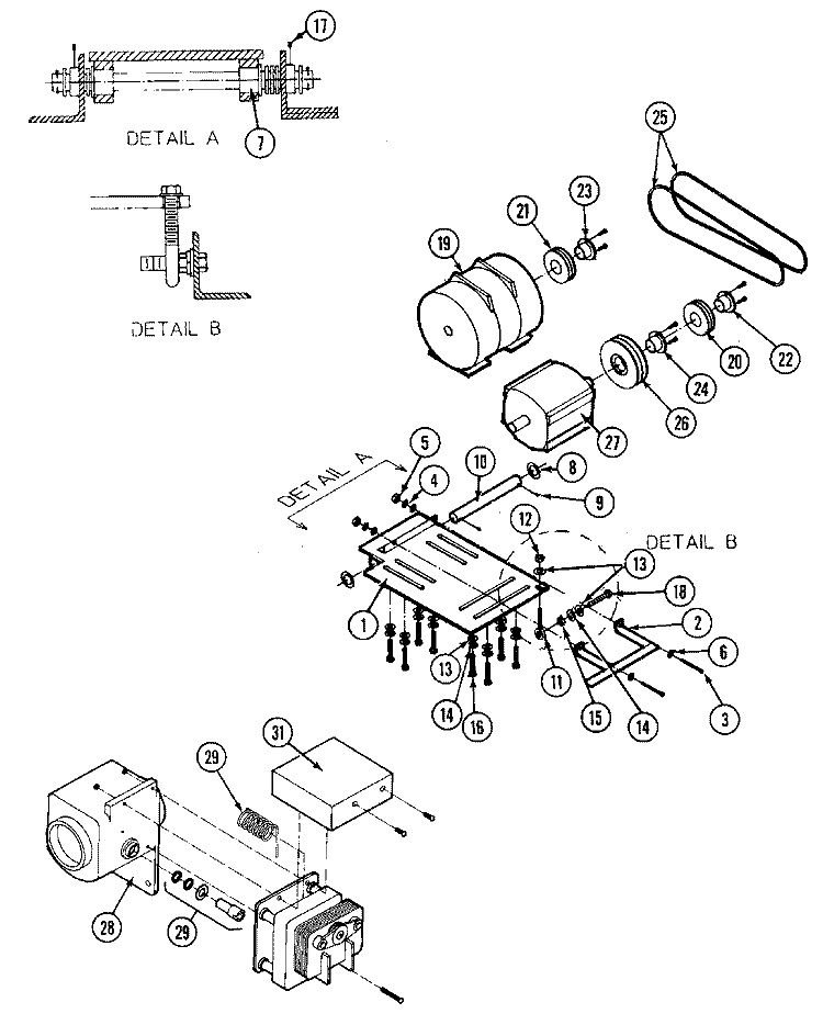 MOTOR & DRAIN VALVE Diagram and Parts List for MAF35PNA  Maytag Washer