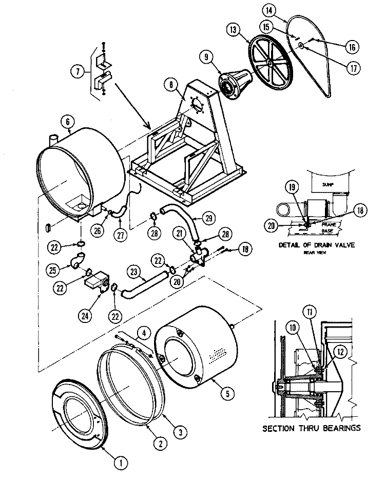 FRAME & TUB ASSEMBLY Diagram and Parts List for MAF25MN3  Maytag Washer