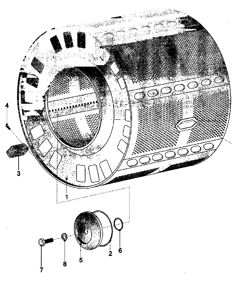 DRUM Diagram and Parts List for MFS100PAVS  Maytag Washer