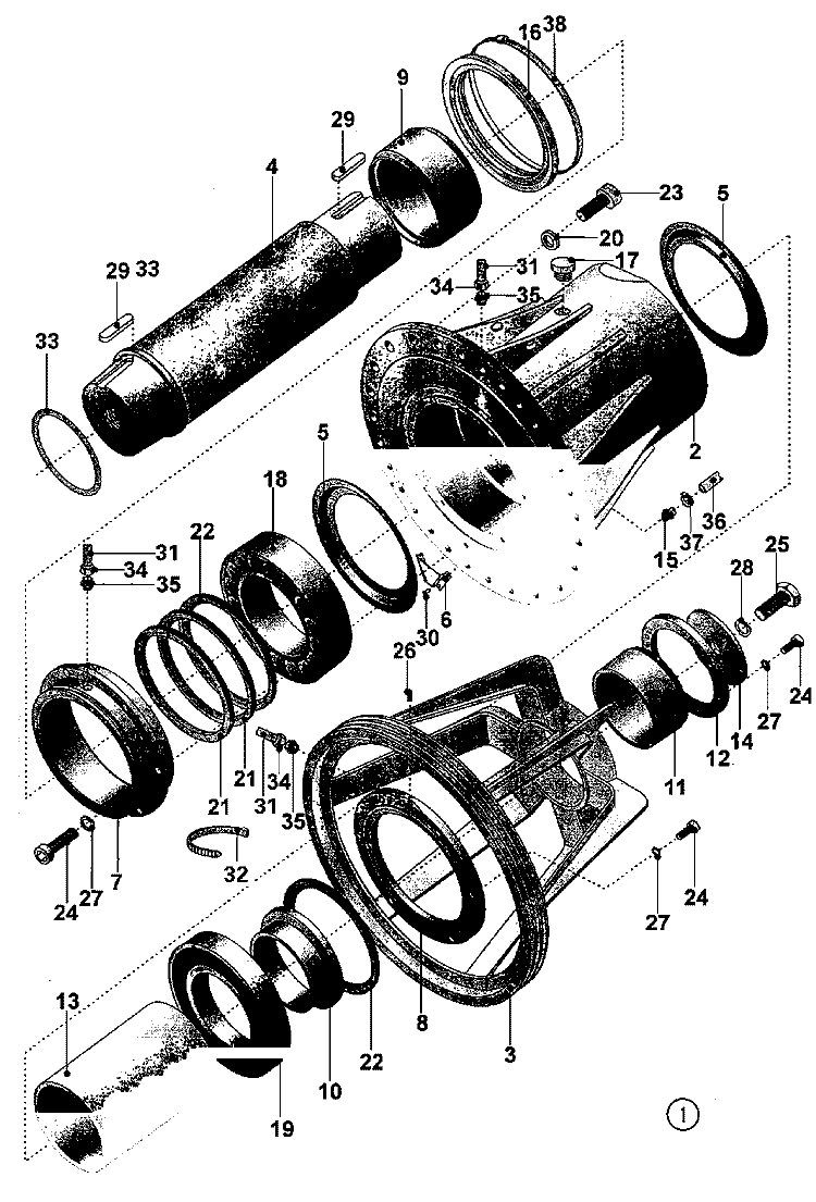 TRUNNION Diagram and Parts List for MFS100PAVS  Maytag Washer