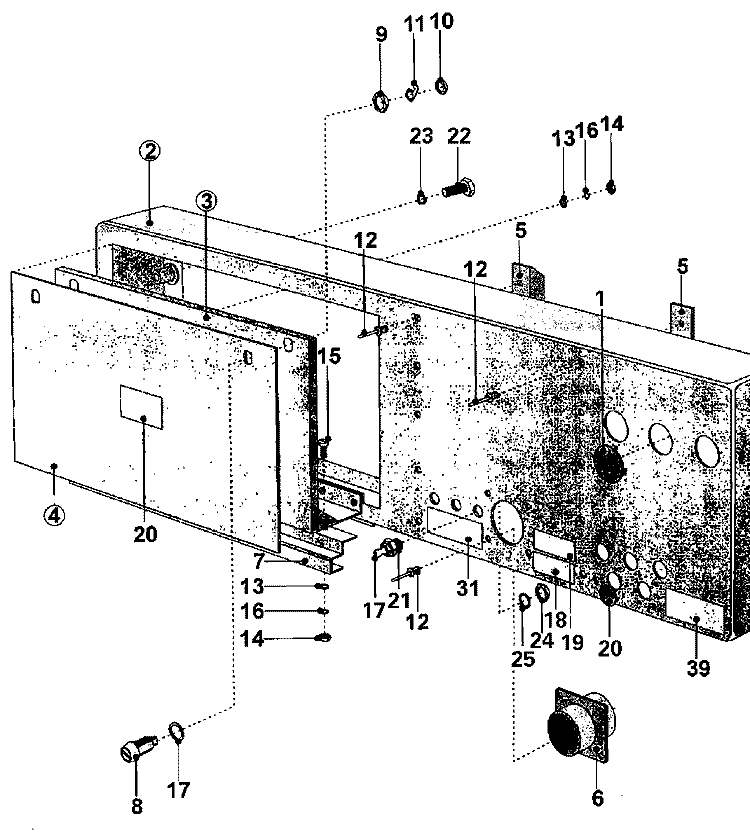 REAR PANEL Diagram and Parts List for MFS100PAVS  Maytag Washer
