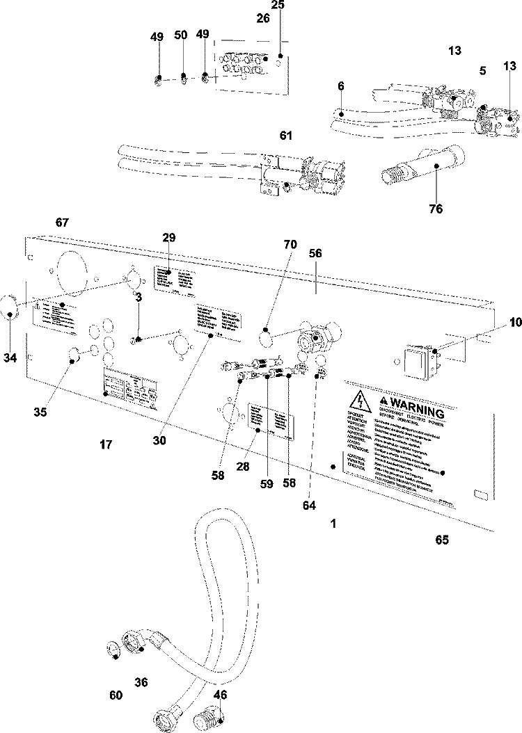 REAR PANEL Diagram and Parts List for MFS35PNDVS  Maytag Washer