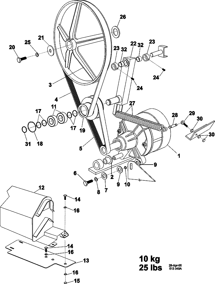 MOTOR AND DRIVE ASY Diagram and Parts List for MFR25PDCWS  Maytag Washer