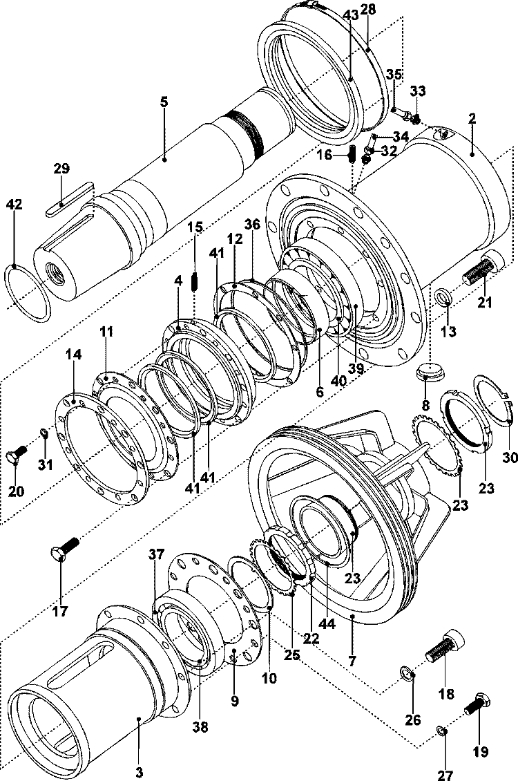 TRUNNION AND BEARING ASSY Diagram and Parts List for MFS80PNDVS  Maytag Washer
