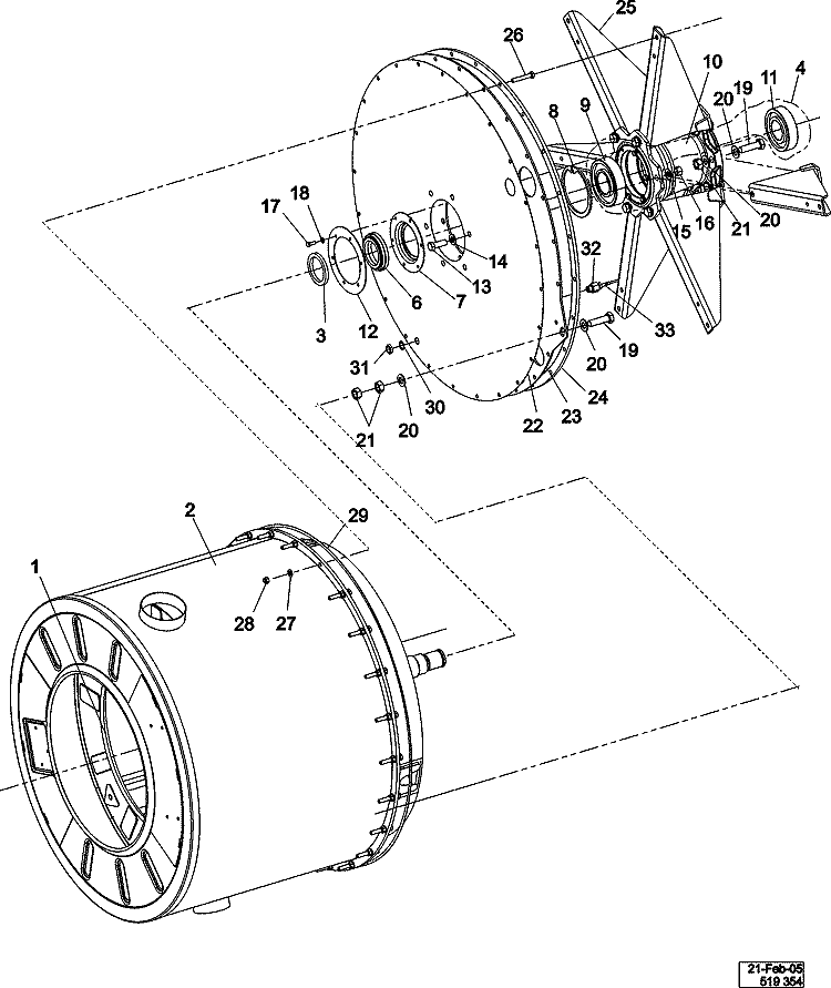 BASKET & OUTER SHELL ASSEMBLY Diagram and Parts List for MFR50PDCTS  Maytag Washer