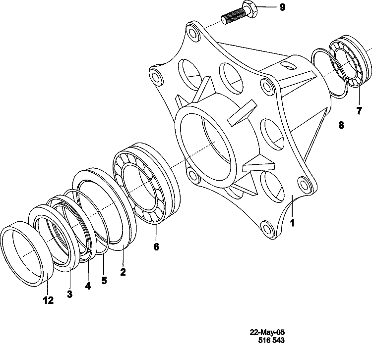 TRUNNION Diagram and Parts List for MFR60PDCTS  Maytag Washer