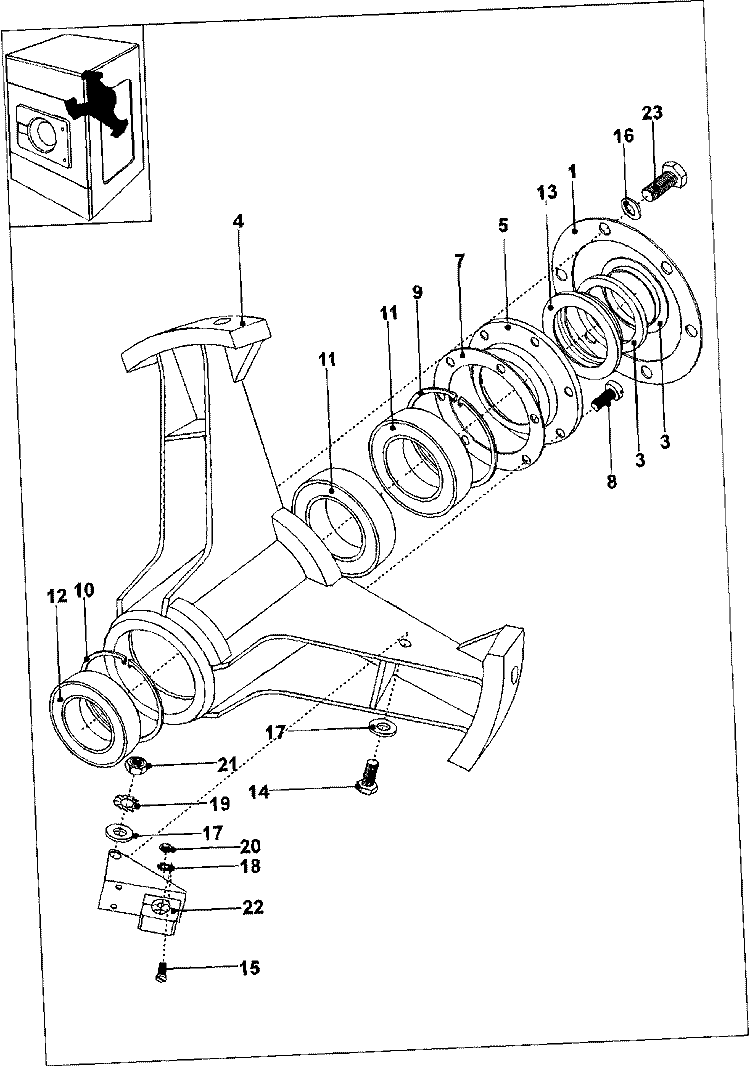 TRUNNION Diagram and Parts List for MFS35PNDVS  Maytag Washer