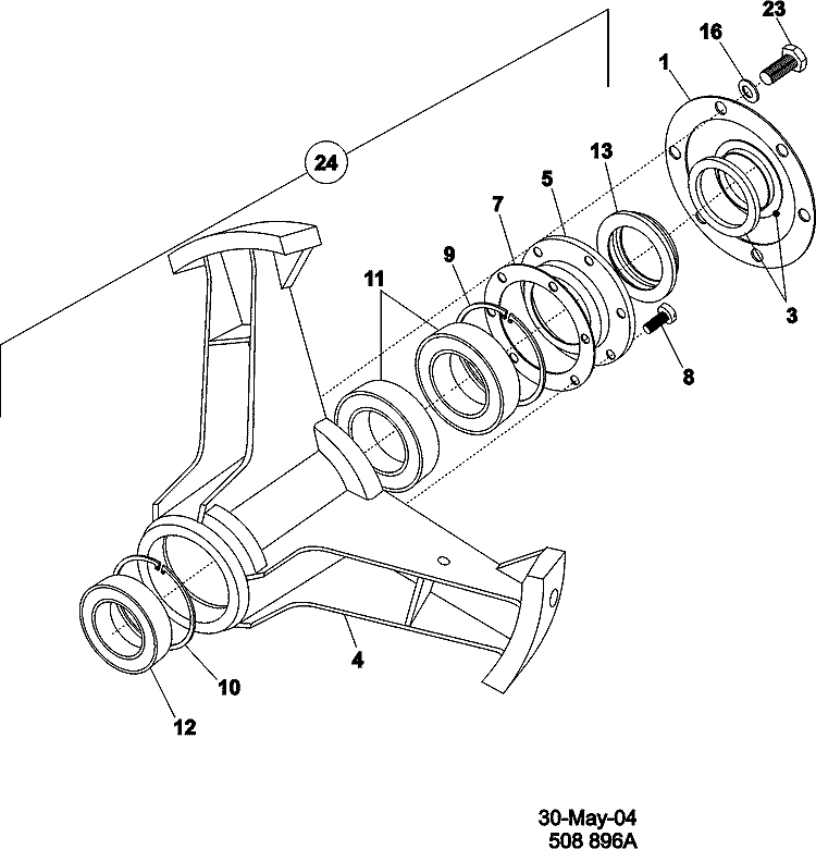TRUNNION Diagram and Parts List for MFS35PNFTS  Maytag Washer