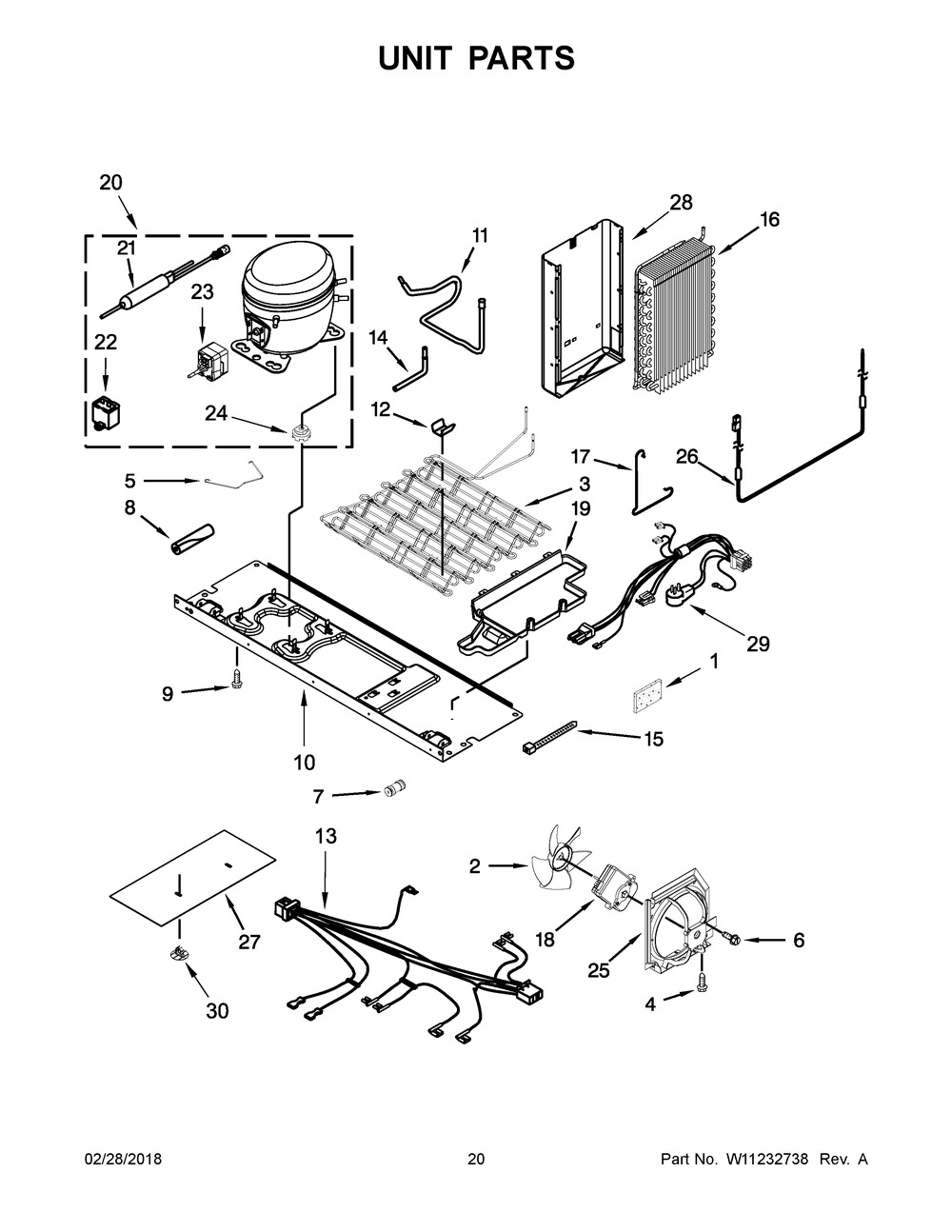 Unit Parts Diagram and Parts List for MSS26C6MFB01  Maytag Refrigerator