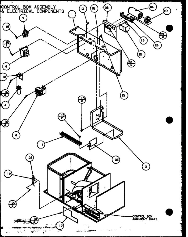 Control Box Assembly And Electrical Components 2 Diagram and Parts List for D9836806  Amana Air Conditioner