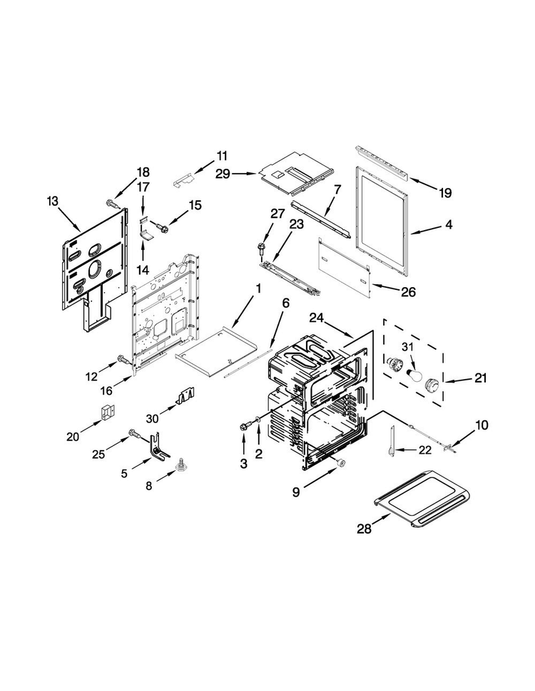 Chassis Parts Diagram and Parts List for MGT8720DE06  Maytag Range