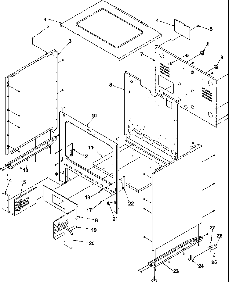 Cabinet Diagram and Parts List for ARO3100L-P1143334NL  Amana Range