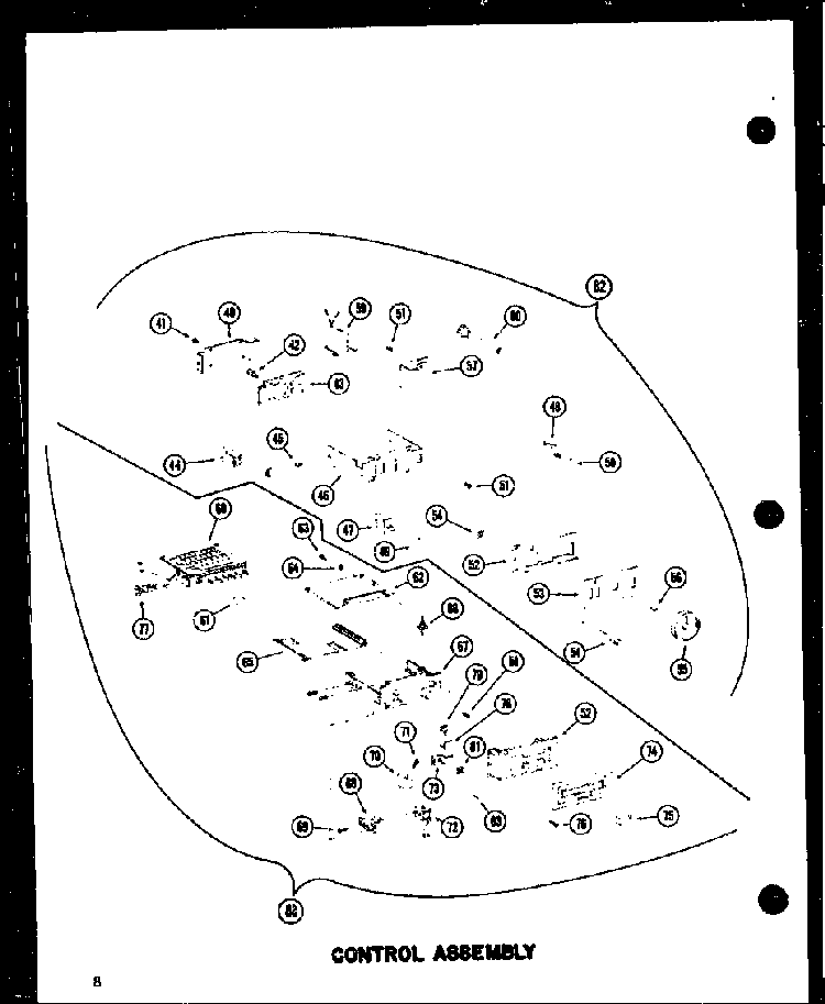 Control Assembly Diagram and Parts List for RC10A-PB P72091-1M Amana Microwave