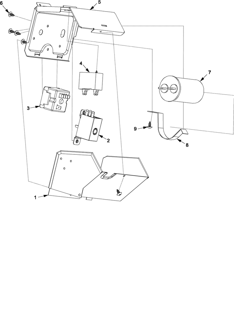 Control Assy Diagram and Parts List for AAC081SRA-PAAC081SRB0  Amana Air Conditioner