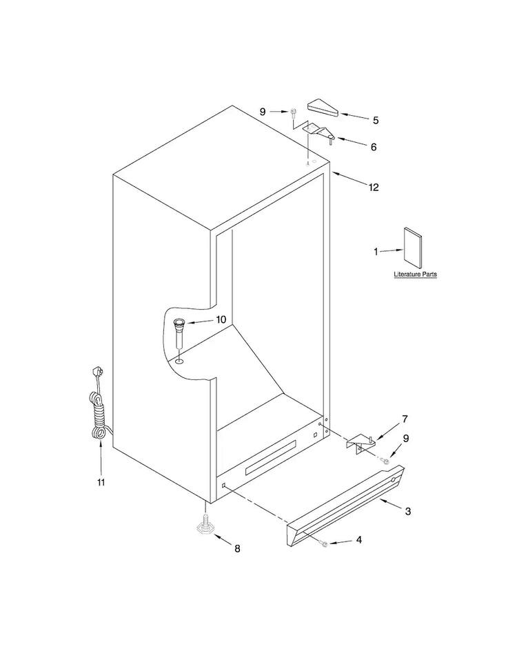 Cabinet Parts Diagram and Parts List for MQF1656TEW02  Maytag Freezer