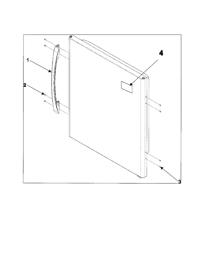 Refrigerator Door Handle/trim Diagram and Parts List for ABD2533DES0  Amana Refrigerator