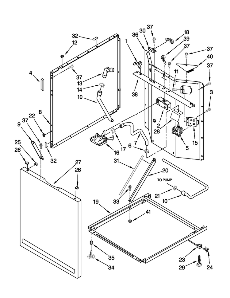 Washer Cabinet Parts Diagram and Parts List for MGT3800XW1  Maytag Washer Dryer Combo