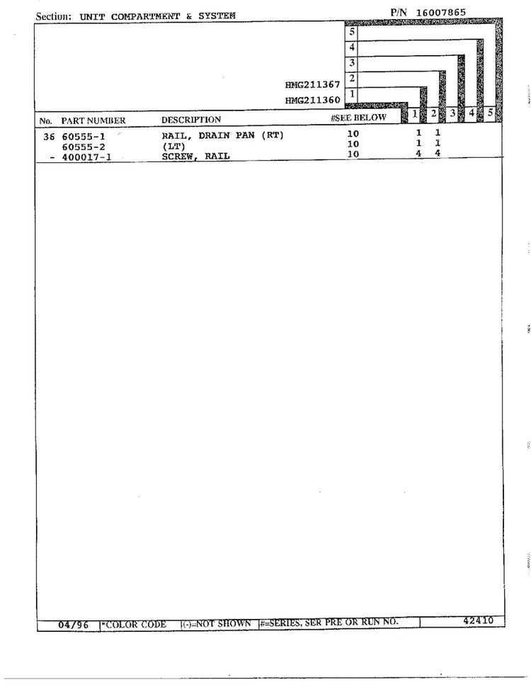 Unit Compartment/system Page 3 Diagram and Parts List for HMG211360  Admiral Refrigerator
