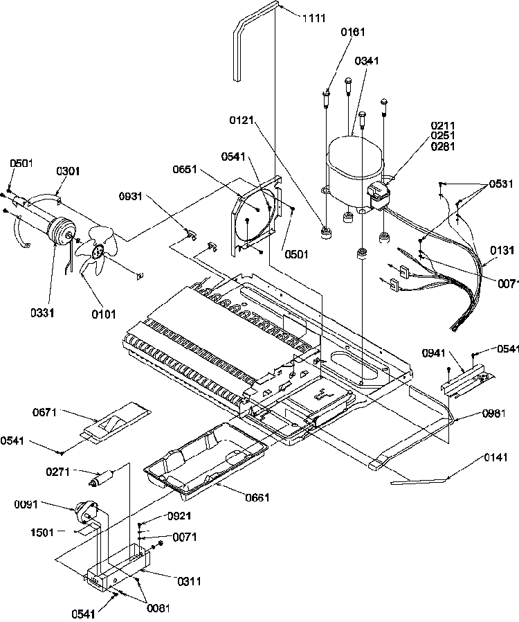 Machine Compartment Diagram and Parts List for SR520SW-P1183002WW  Amana Refrigerator