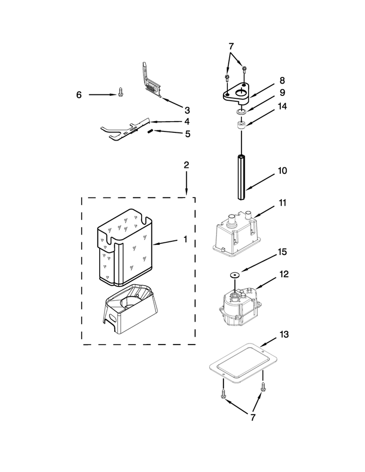 Motor And Ice Container Parts Diagram and Parts List for JS48SEDUDW20  Jenn-Air Refrigerator